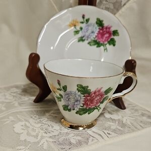 Lefton Pink and Green Floral Mugs for Sophisticated Dining